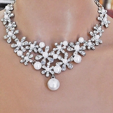 Bridal Daisies Wedding Necklace And Earrings Set