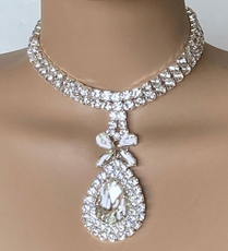 Crystal Bow Rhinestone Wedding Jewelry Set